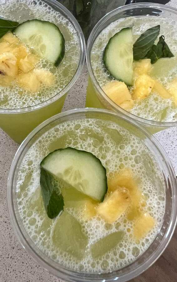 Pineapple, cucumber, mint